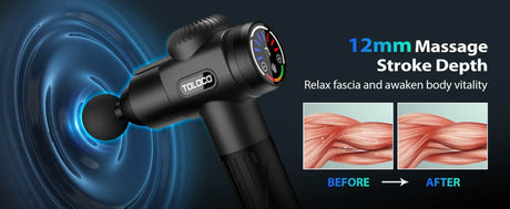 Deep Tissue Percussion Massage Gun with 10 Heads - Omega Lifestyles