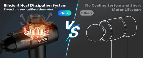 Deep Tissue Percussion Massage Gun with 10 Heads - Omega Lifestyles