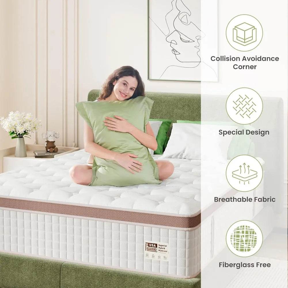 Soft 14-Inch Euro Top Gel Hybrid Mattress - Omega Lifestyles