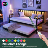 Metal Twin Daybed With Pop-Up Trundle Charging Station - Omega Lifestyles