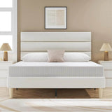 Modern Velvet Upholstered Metal Bed Frame With Headboard - Omega Lifestyles