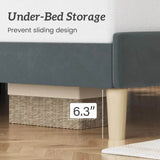 Modern Velvet Upholstered Metal Bed Frame With Headboard - Omega Lifestyles