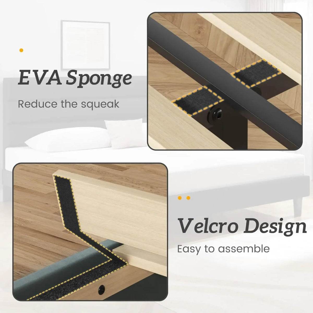 Modern Velvet Upholstered Metal Bed Frame With Headboard - Omega Lifestyles