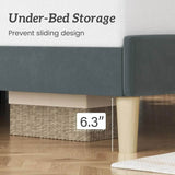 Modern Velvet Upholstered Metal Bed Frame With Headboard - Omega Lifestyles