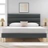 Modern Velvet Upholstered Metal Bed Frame With Headboard - Omega Lifestyles