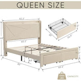 Upholstered Modern Platform Bed Frame With Storage - Omega Lifestyles
