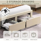 Upholstered Modern Platform Bed Frame With Storage - Omega Lifestyles