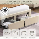 Upholstered Modern Platform Bed Frame With Storage - Omega Lifestyles