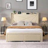 Upholstered Modern Platform Bed Frame With Storage - Omega Lifestyles