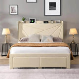 Upholstered Modern Platform Bed Frame With Storage - Omega Lifestyles