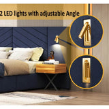 Velvet Upholstered Platform Bed With Wingback Headboard - Omega Lifestyles