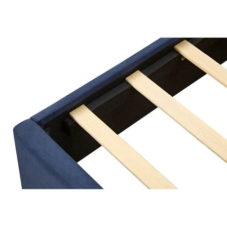 Velvet Upholstered Platform Bed With Wingback Headboard - Omega Lifestyles