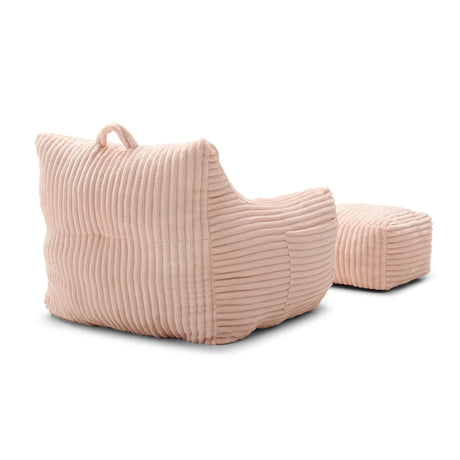 Giant Pink Corduroy Shredded Foam Bean Bag Chair - Omega Lifestyles