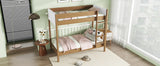 Twin Over Twin Rubber Wood Teddy Fleece Upholstered Bunk Bed - Omega Lifestyles