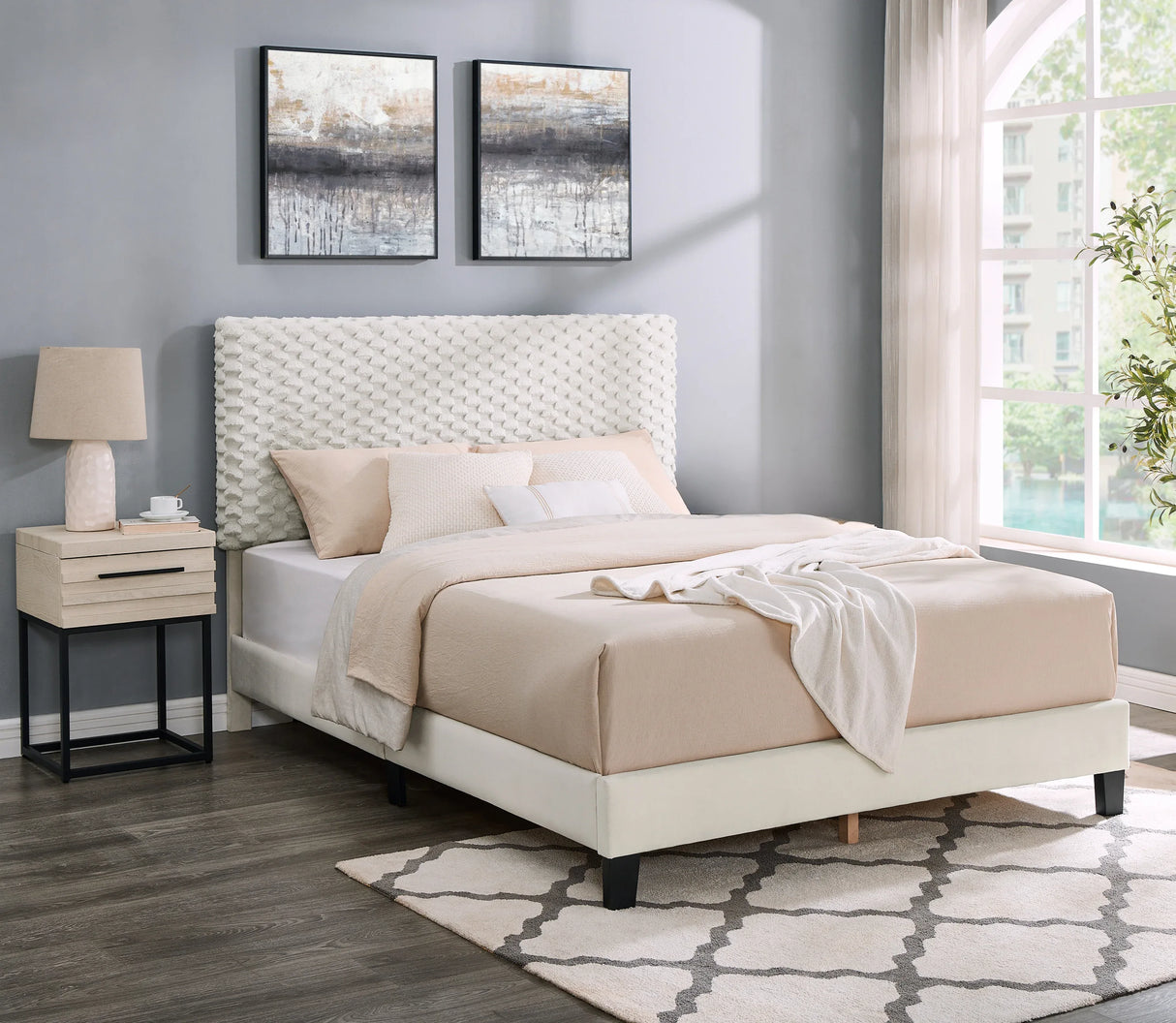 Findlay 2-Piece Full Platform Bed And Nightstand Set - Omega Lifestyles