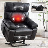 Medium Firm Faux Leather Power Lift Massage Recliner Chair - Omega Lifestyles