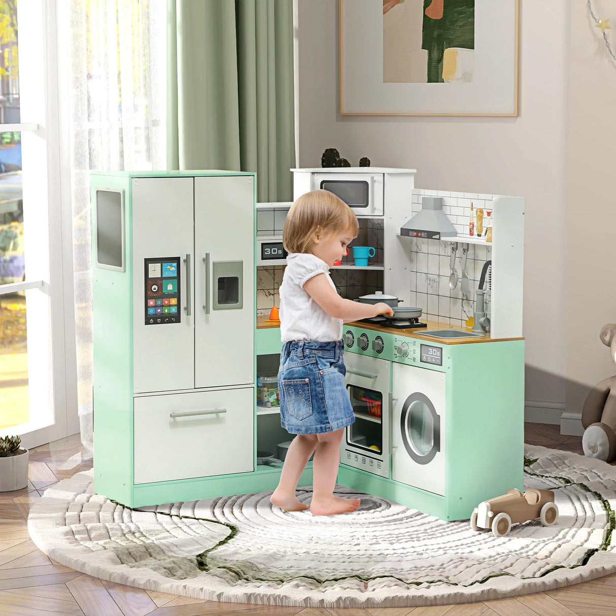 Interactive Corner Kids Play Kitchen With Lights And Sounds - Omega Lifestyles