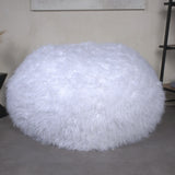 Cozy Rounded Faux Fur Foam Filled Bean Bag Chair - Omega Lifestyles