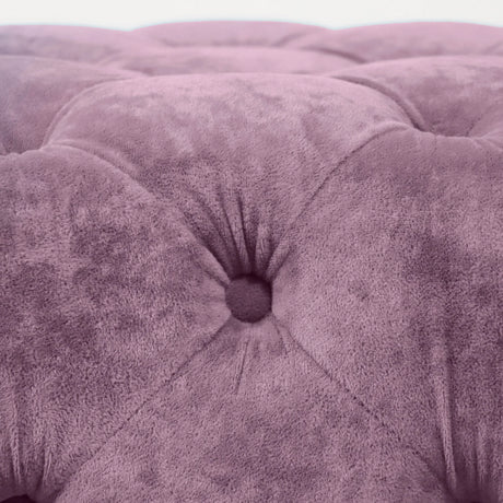 Purple Velvet Storage Ottoman Footstool With High-Density Foam - Omega Lifestyles