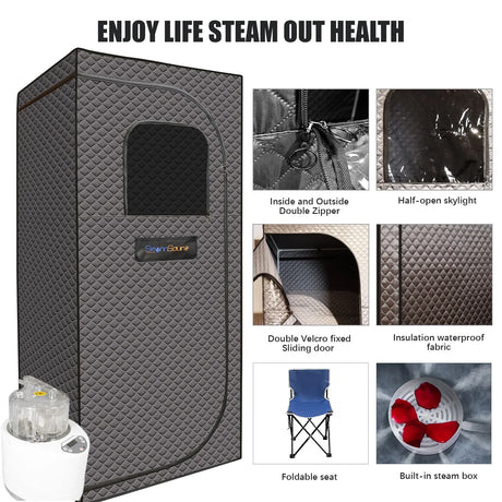 Portable Full-Size Steam Sauna Tent With Remote Control - Omega Lifestyles