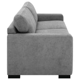 Grey Upholstered Contemporary Track-Arm Sleeper Sofa - Omega Lifestyles