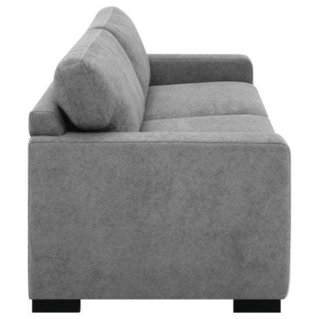 Grey Upholstered Contemporary Track-Arm Sleeper Sofa - Omega Lifestyles
