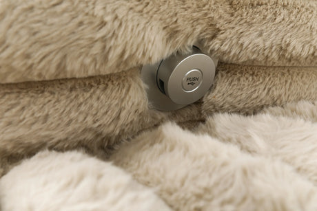 Corduroy Jumbo Chaise Armchair With Dual Cup Holders - Omega Lifestyles