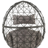 Light Gray Fabric Wicker Patio Lounge Chair With Cushion - Omega Lifestyles