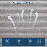 Modern L-Shaped Memory Foam Sectional Sofa With Corduroy - Omega Lifestyles