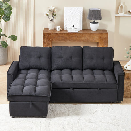Chenille Reclining Sleeper Sofa Bed With Storage - Omega Lifestyles