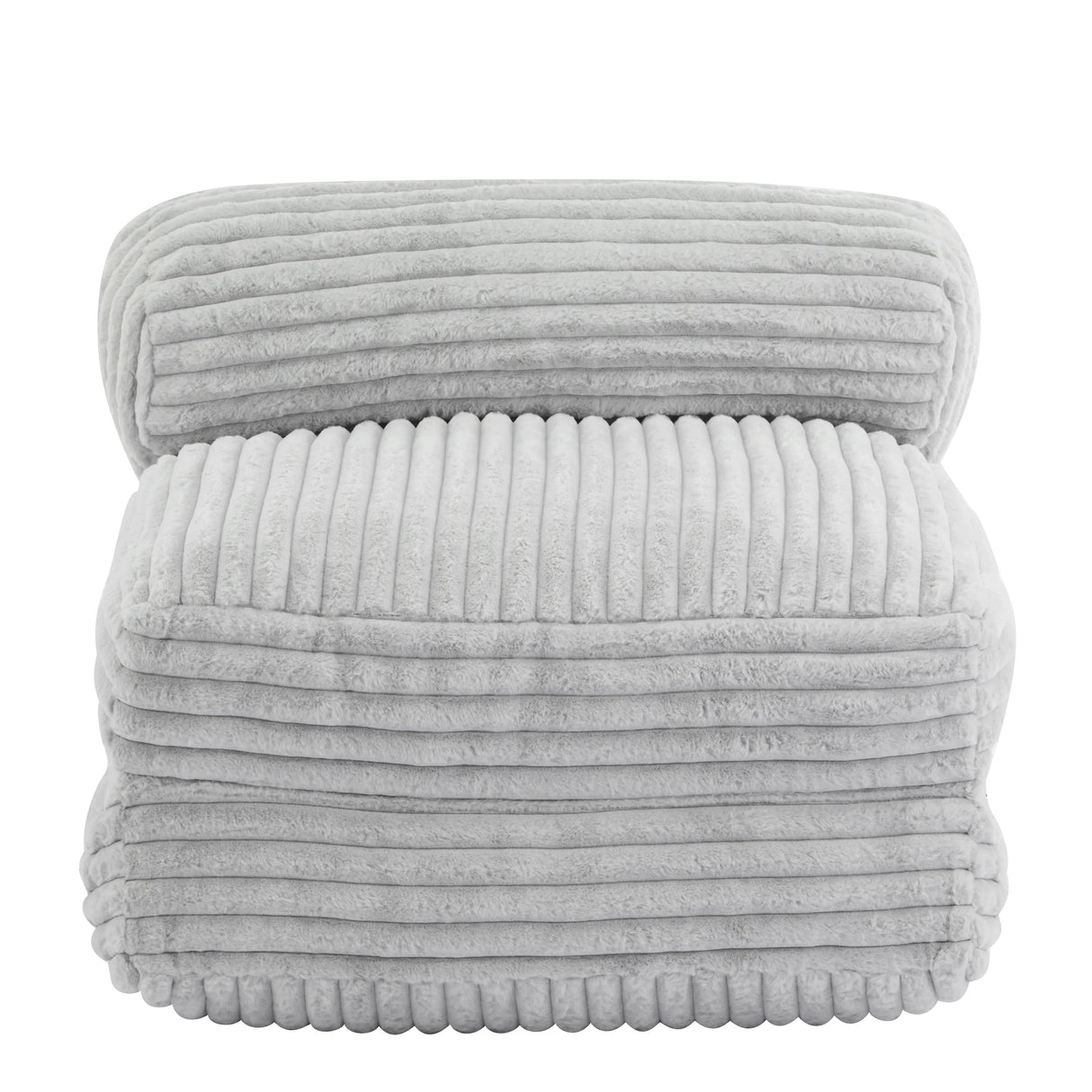 Soft Foldable Light Gray Faux-Fur Bean Bag Lounge Chair - Omega Lifestyles