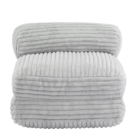 Soft Foldable Light Gray Faux-Fur Bean Bag Lounge Chair - Omega Lifestyles