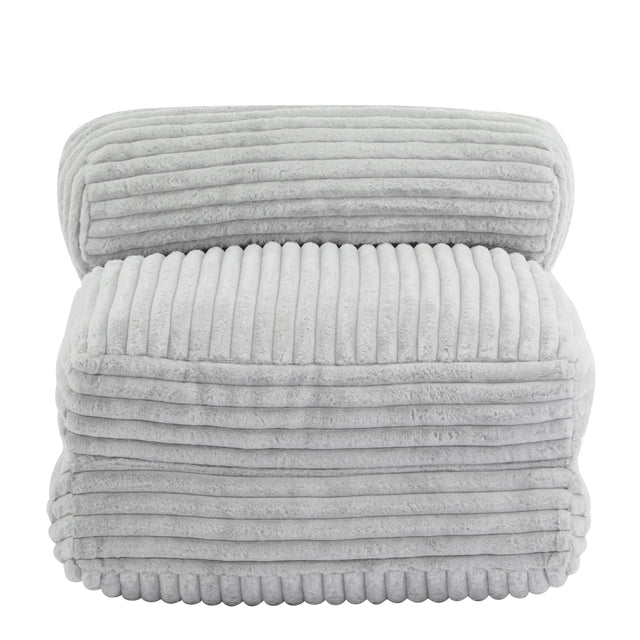 Soft Foldable Light Gray Faux-Fur Bean Bag Lounge Chair - Omega Lifestyles