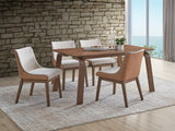 Walnut Synthetic Wood Dining Table With Bent Legs - Omega Lifestyles