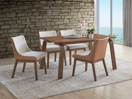 Walnut Synthetic Wood Dining Table With Bent Legs - Omega Lifestyles