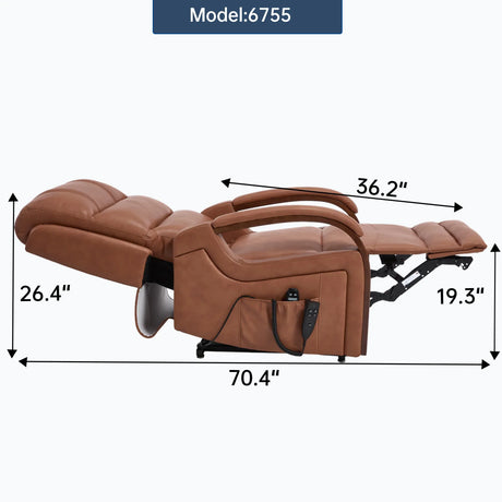 Power Orange Faux Leather Medium-Firm Lift Recliner Chair - Omega Lifestyles