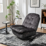 Modern Black Velvet Swivel Gliding Recliner Chair With Phone Holder - Omega Lifestyles