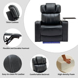 Power PU Leather Recliner Chair With Cooling Cup Holder - Omega Lifestyles