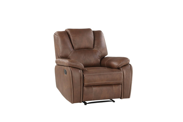 Manual Recliner Chair With Padded Faux Leather Upholstery - Omega Lifestyles