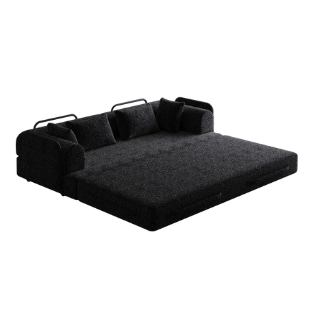 Convertible Chenille Sleeper Sofa Bed With Storage Pocket - Omega Lifestyles