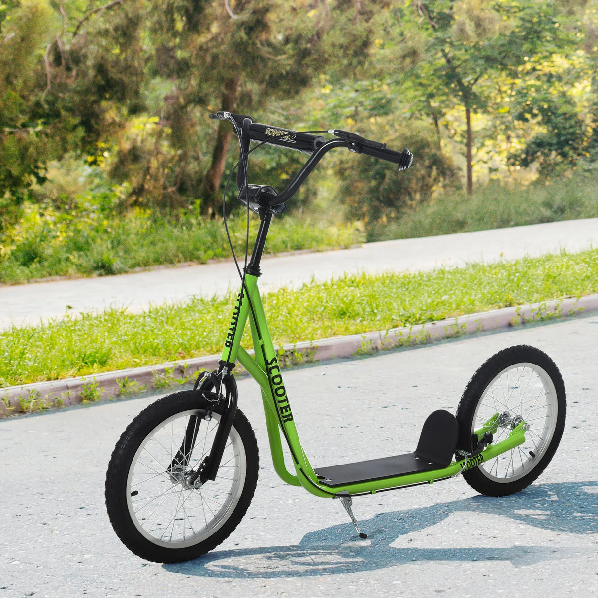 Youth Adjustable Handlebar Kick Scooter With Inflatable Tires - Omega Lifestyles