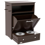 Pet Feeder Station With Storage Cabinet And Raised Bowls - Sleep Galleria