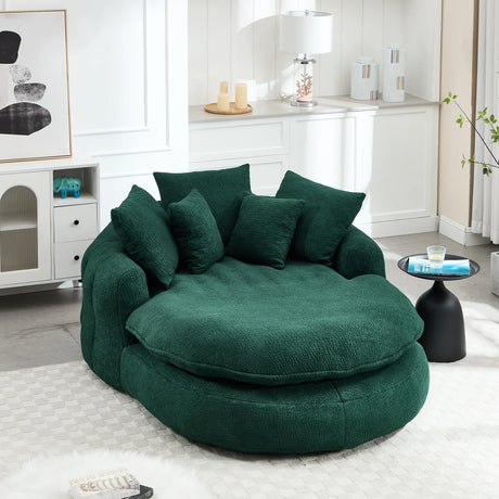 Oversized Chenille Memory Foam Bean Bag Sofa With Pillows - Omega Lifestyles