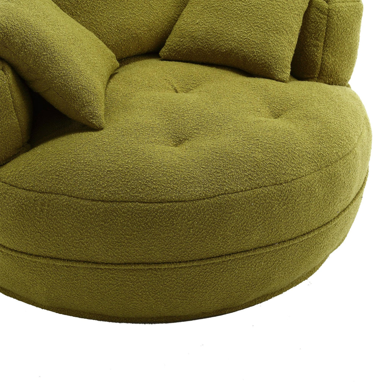 Modern Chenille Circular Sponge Sofa With Throw Pillows - Omega Lifestyles