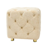 Beige Velvet Storage Ottoman With Concealed Compartment - Omega Lifestyles