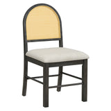 7-Piece Farmhouse Dining Table Set With Rattan Chairs - Omega Lifestyles