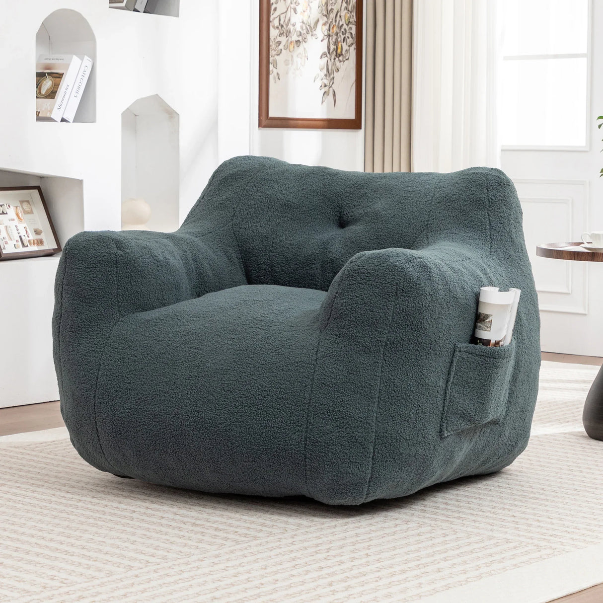 Large High-Density Foam Filled Teddy Bean Bag Chair - Omega Lifestyles