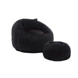 Chenille Memory Foam Lazy Sofa With Ottoman - Omega Lifestyles