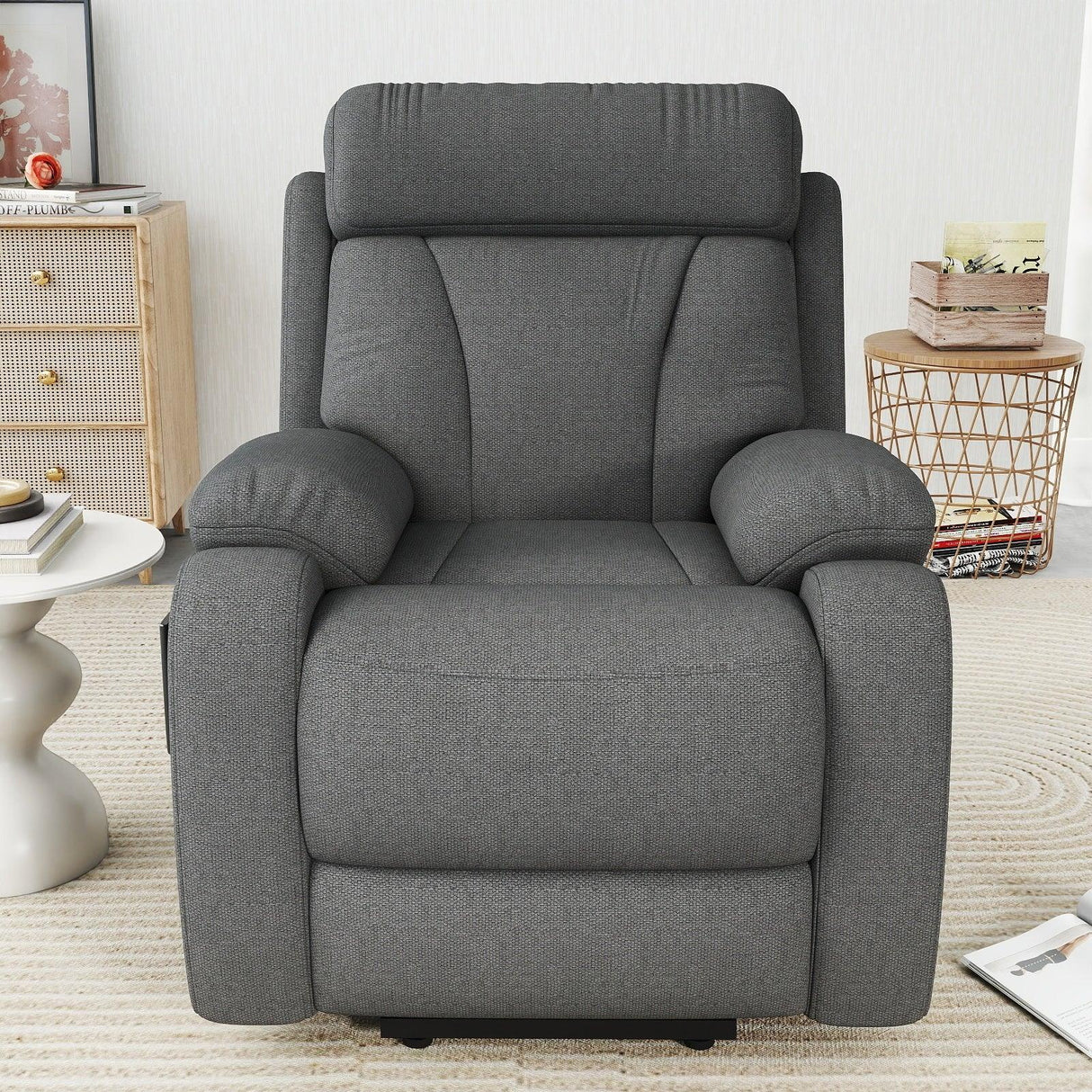 Power Lift Plush Snowflake Velvet Recliner Chair - Omega Lifestyles