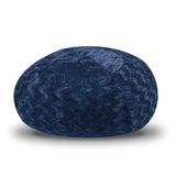 Plush Navy Faux Fur Shredded Foam Bean Bag Chair - Omega Lifestyles
